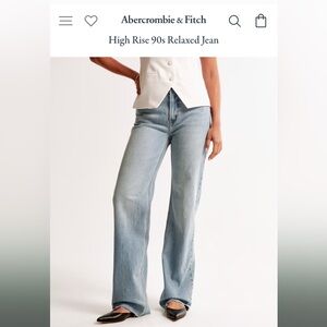 Abercrombie The 90’s Relaxed Jeans High Rise- 4 Extra Long